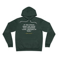 If you could hear the voice that whispers "love" instead of "war," Hoodie - White on Forest