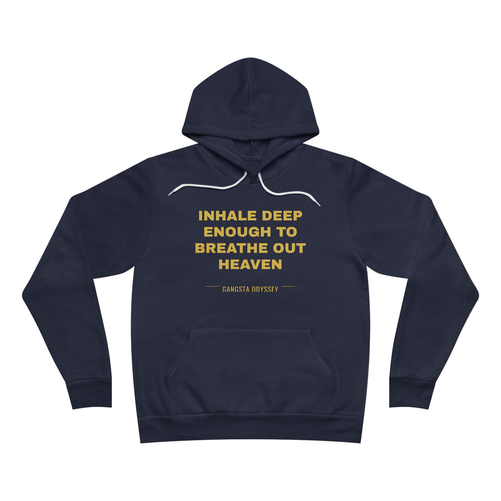 inhale deep enough to breathe out heaven Hoodie - Gold on Navy