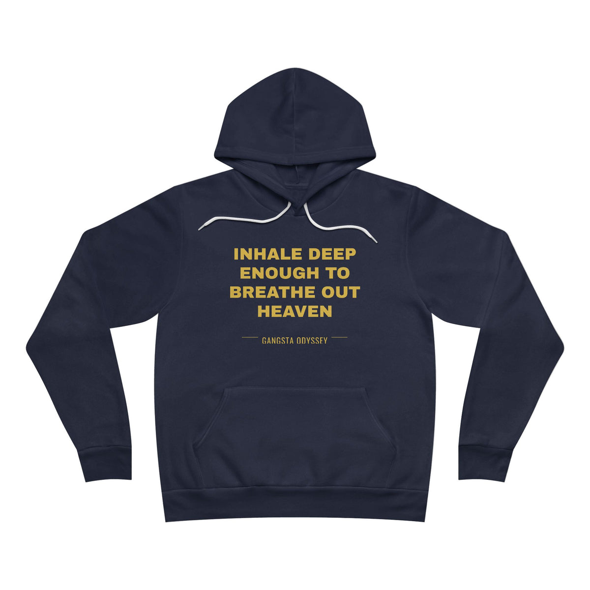 inhale deep enough to breathe out heaven Hoodie - Gold on Navy