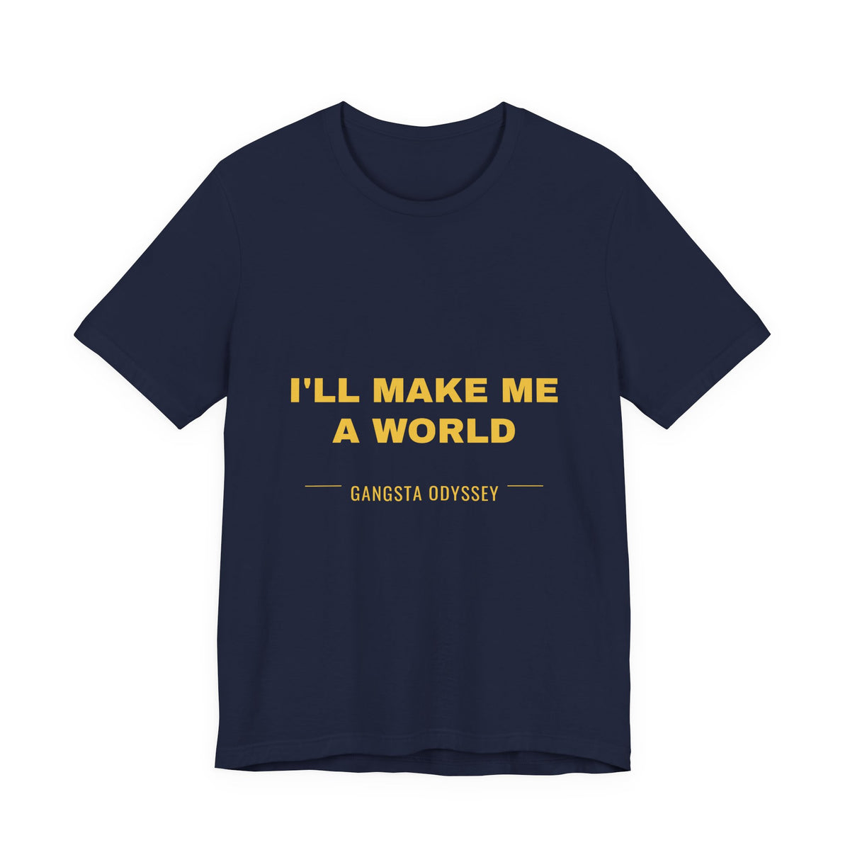 I'll Make Me A World Tee - Gold on Navy
