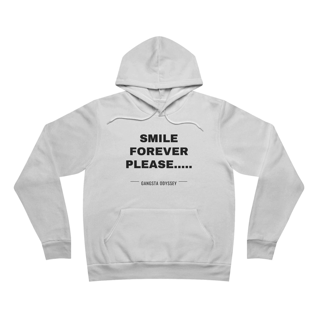smile forever please..... Hoodie - Black on White
