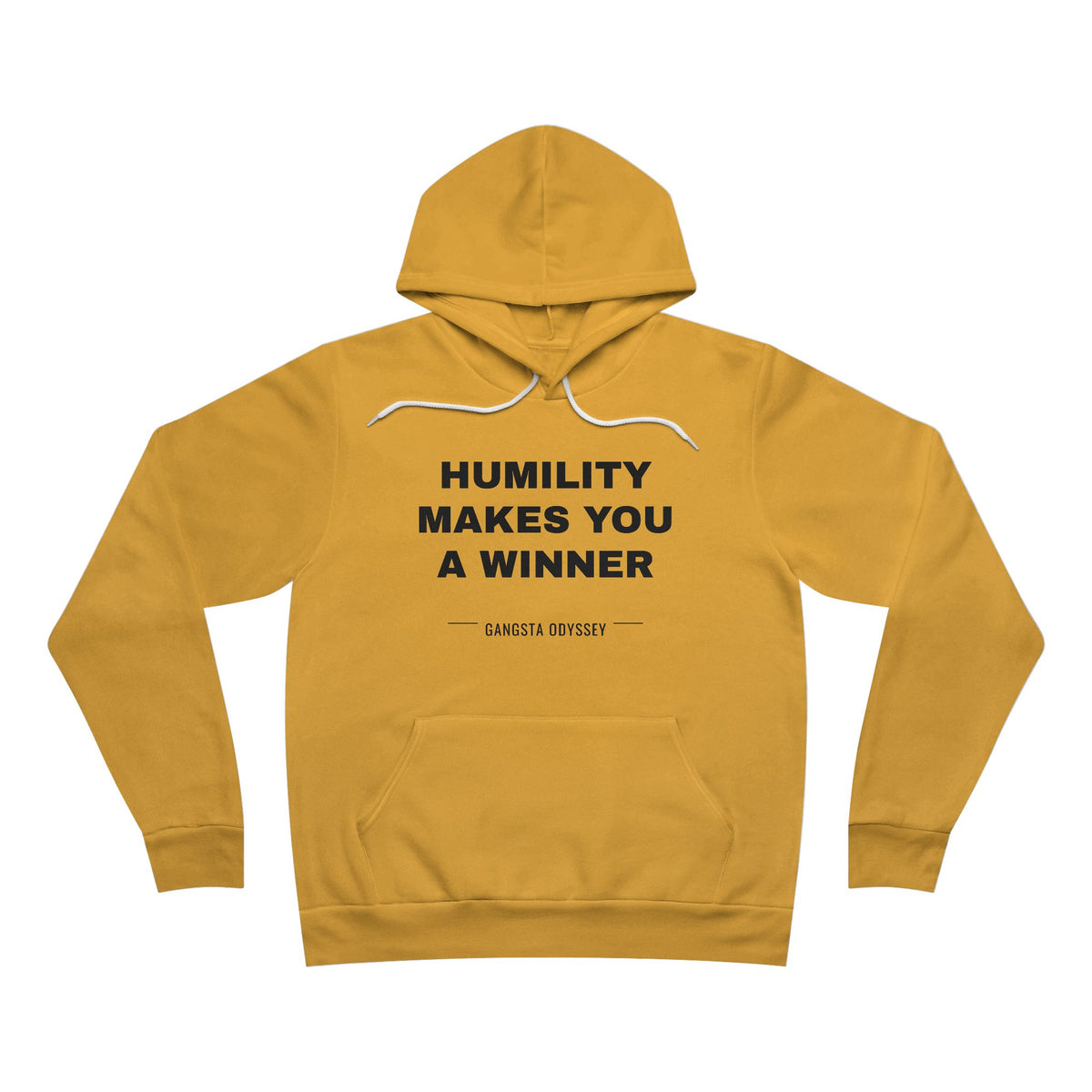 humility makes you a winner Hoodie - Black on Gold