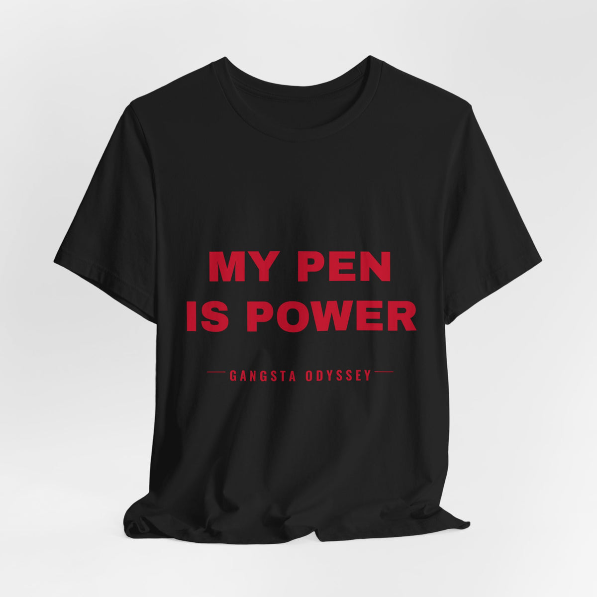 my pen is power Tee - Red on Black