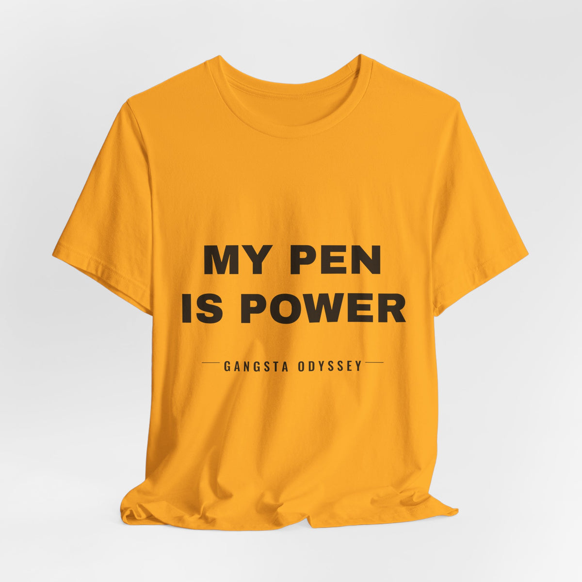 my pen is power Tee - Black on Gold
