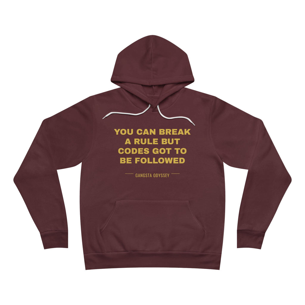 you can break a rule but codes GOT to be followed Hoodie - Gold on Burgundy