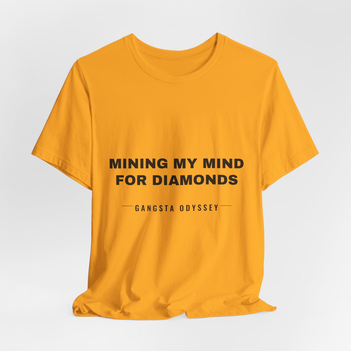 mining my mind for diamonds Tee - Black on Gold