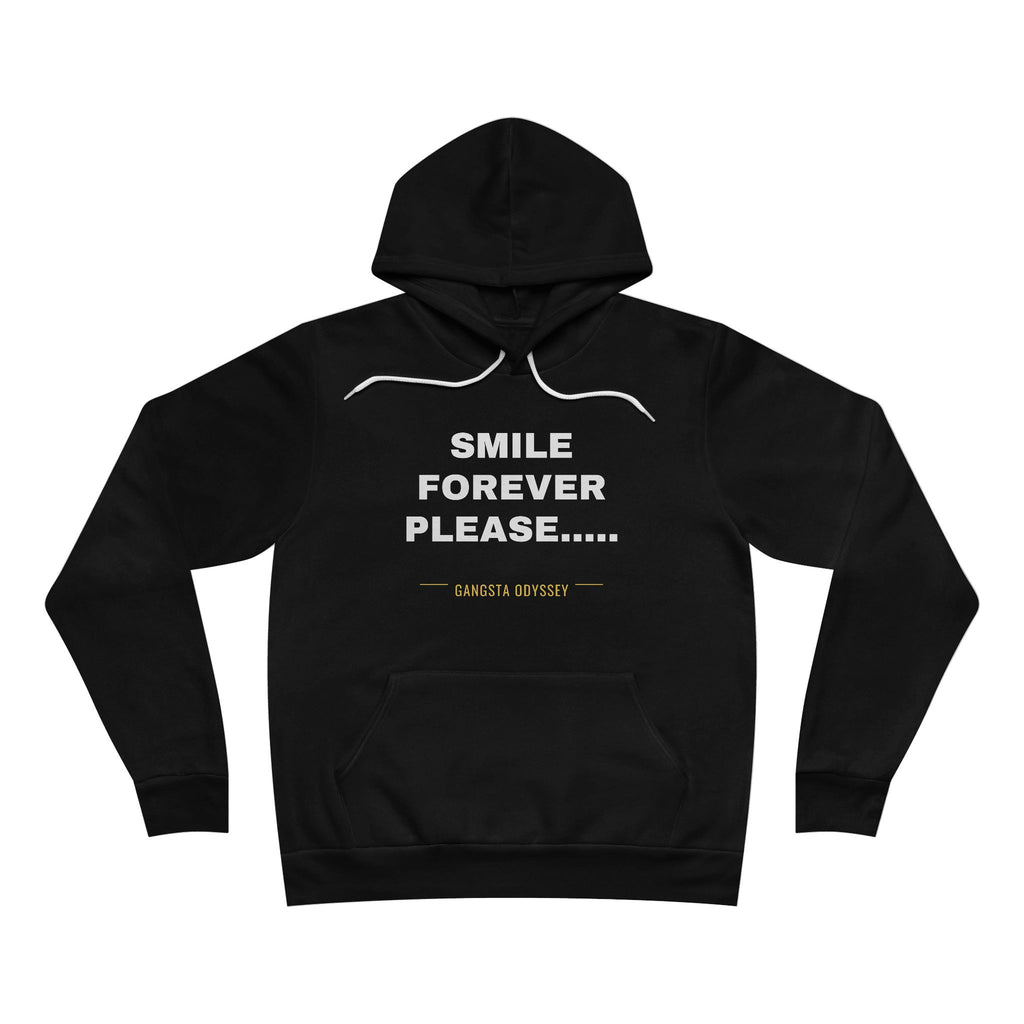 smile forever please..... Hoodie - White on Black