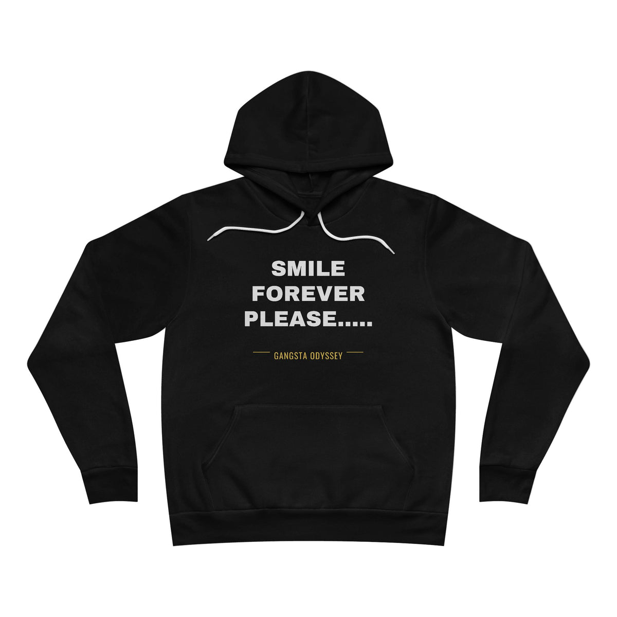 smile forever please..... Hoodie - White on Black