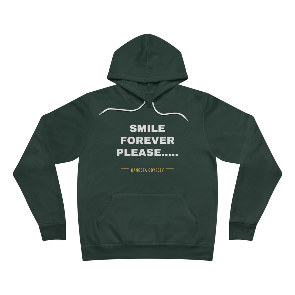 smile forever please..... Hoodie - White on Forest