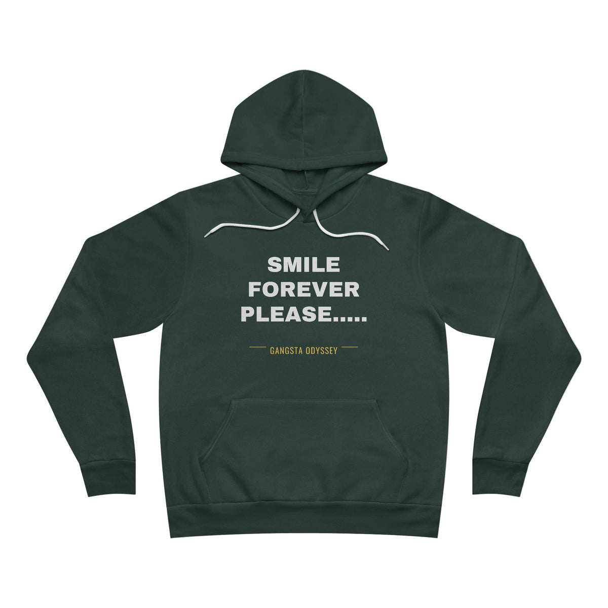 smile forever please..... Hoodie - White on Forest
