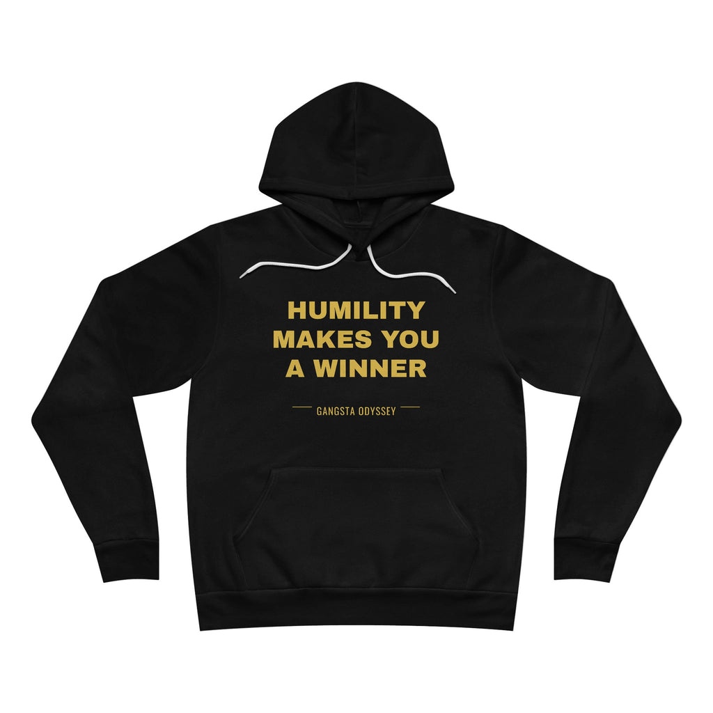 humility makes you a winner Hoodie - Gold on Black