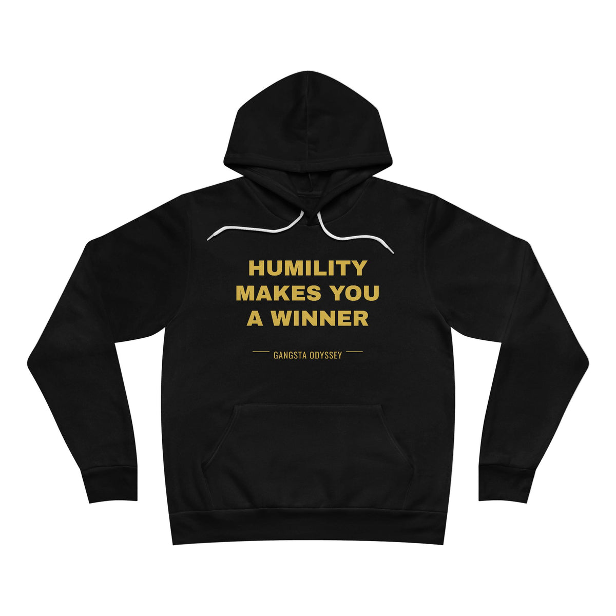 humility makes you a winner Hoodie - Gold on Black