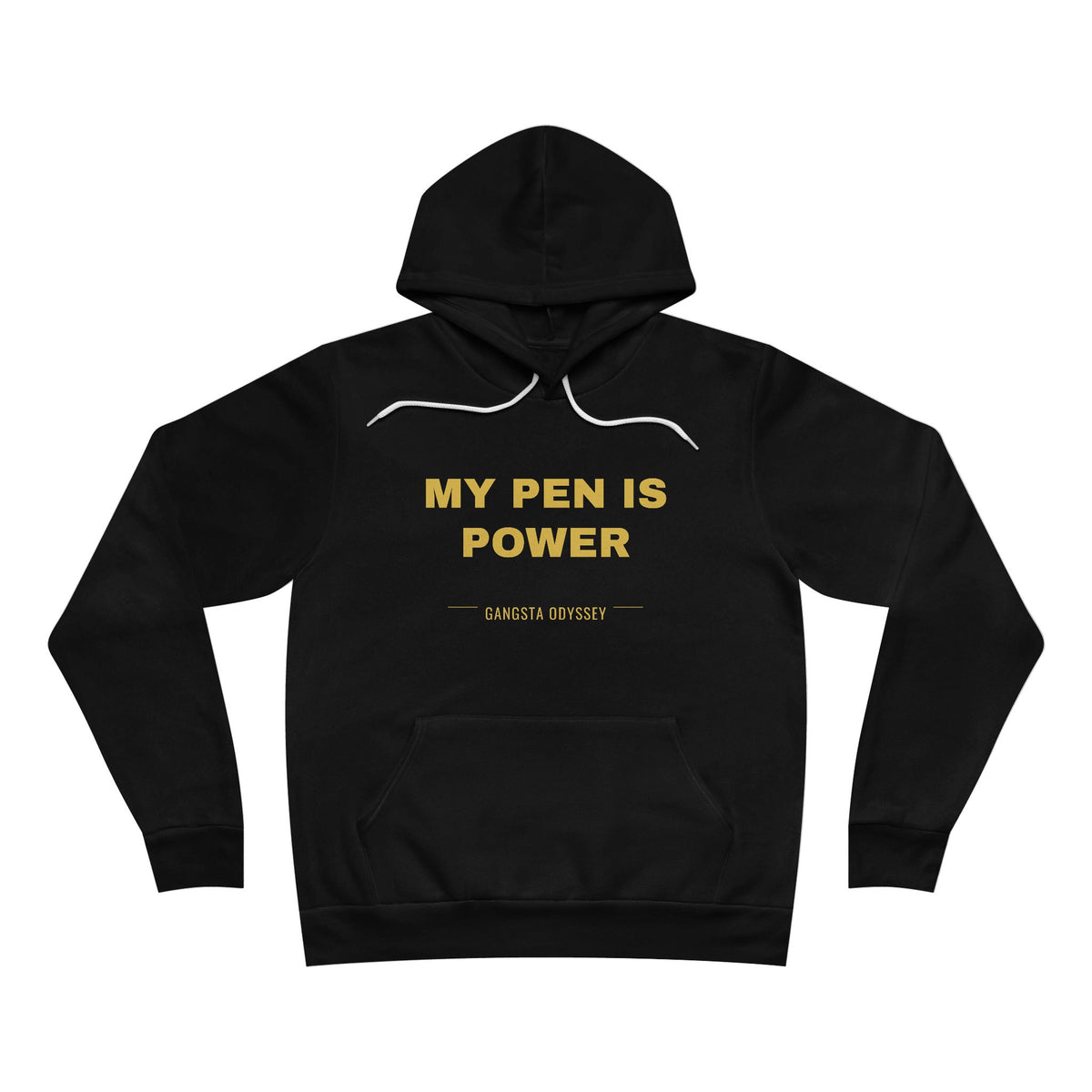 my pen is power Hoodie - Gold on Black