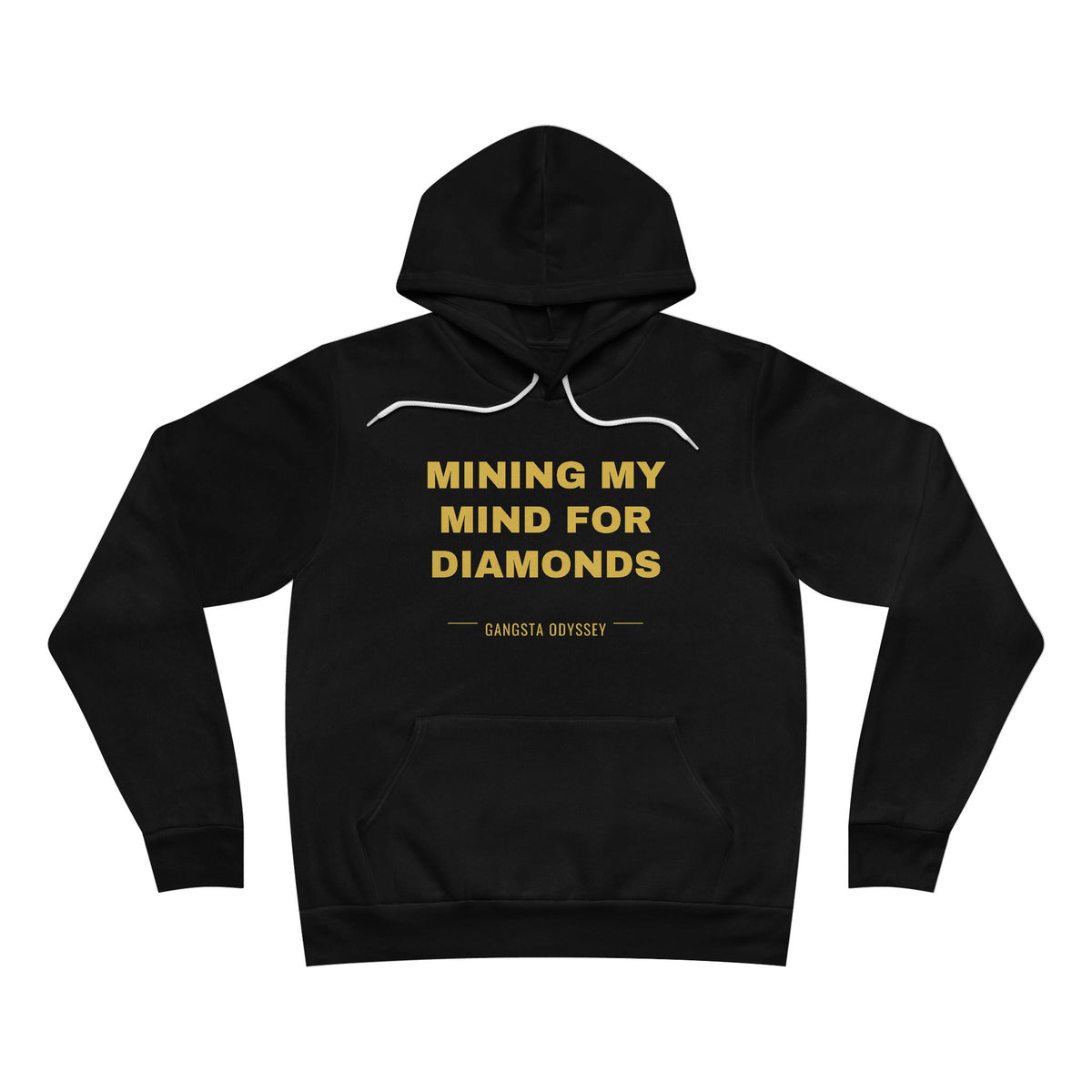 mining my mind for diamonds Hoodie - Gold on Black