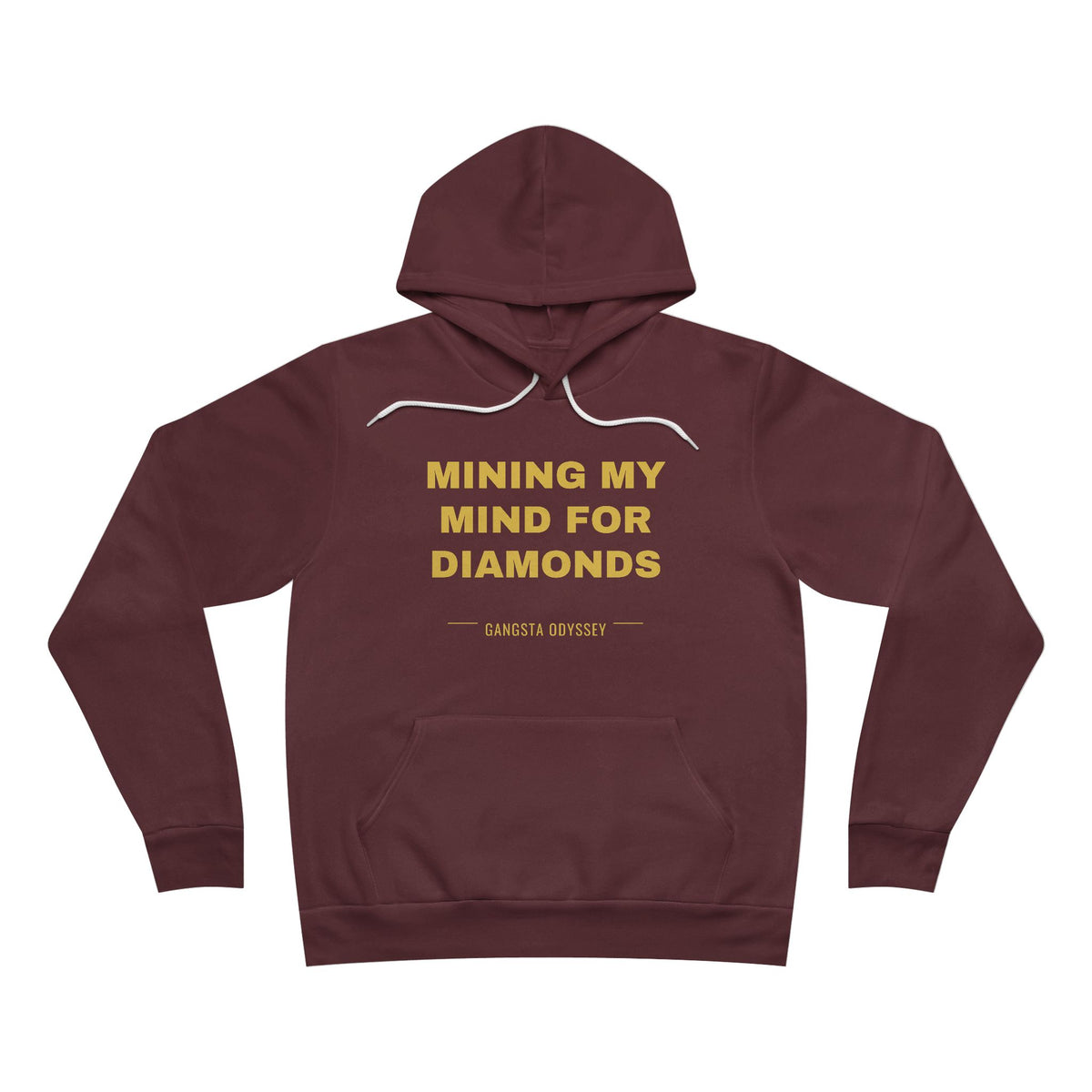 mining my mind for diamonds Hoodie - Gold on Burgundy