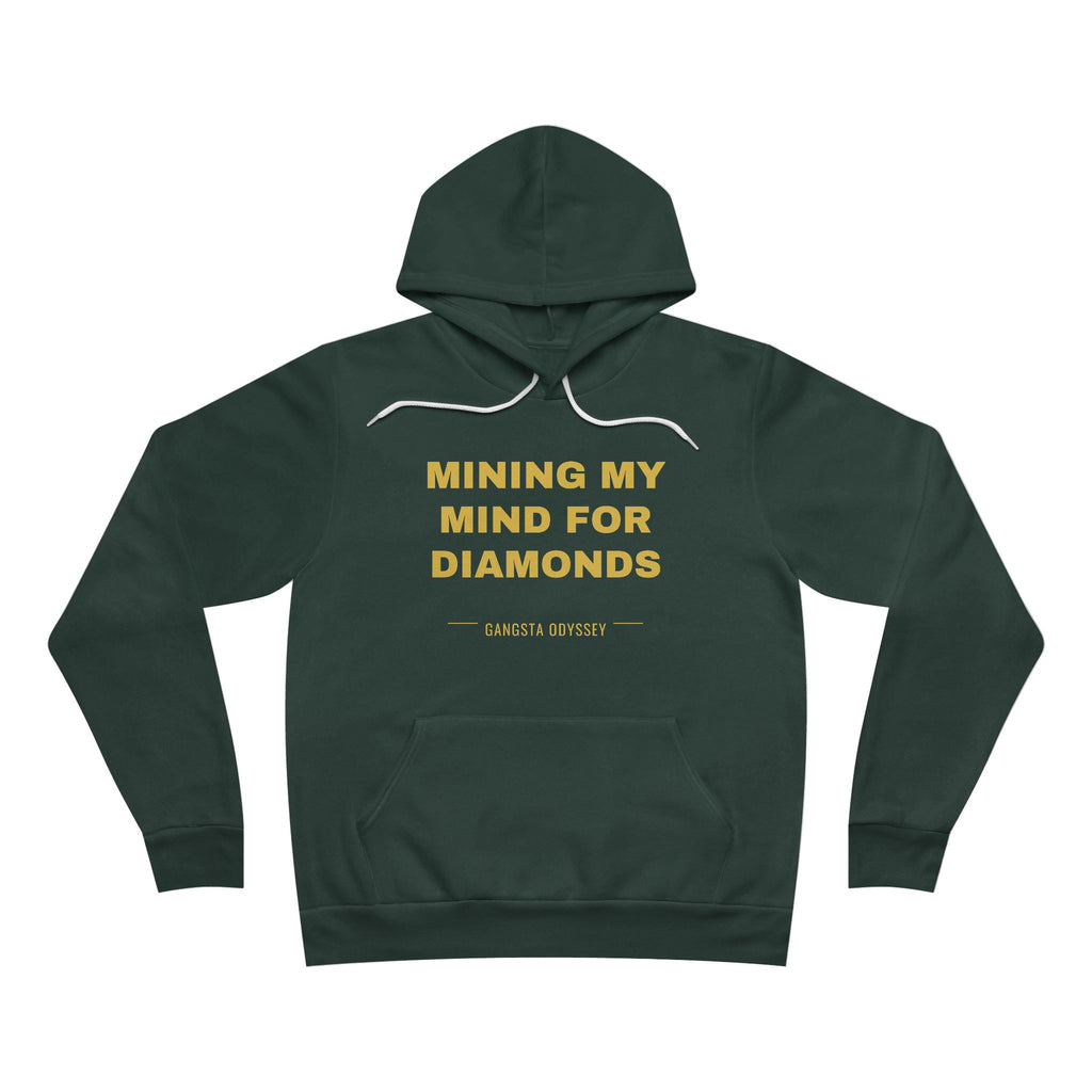 mining my mind for diamonds Hoodie - Gold on Forest
