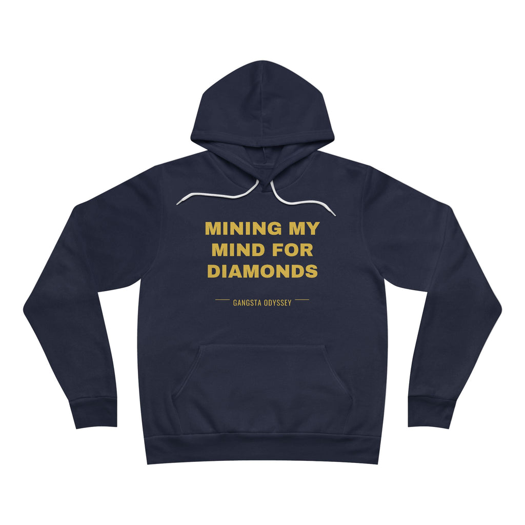 mining my mind for diamonds Hoodie - Gold on Navy