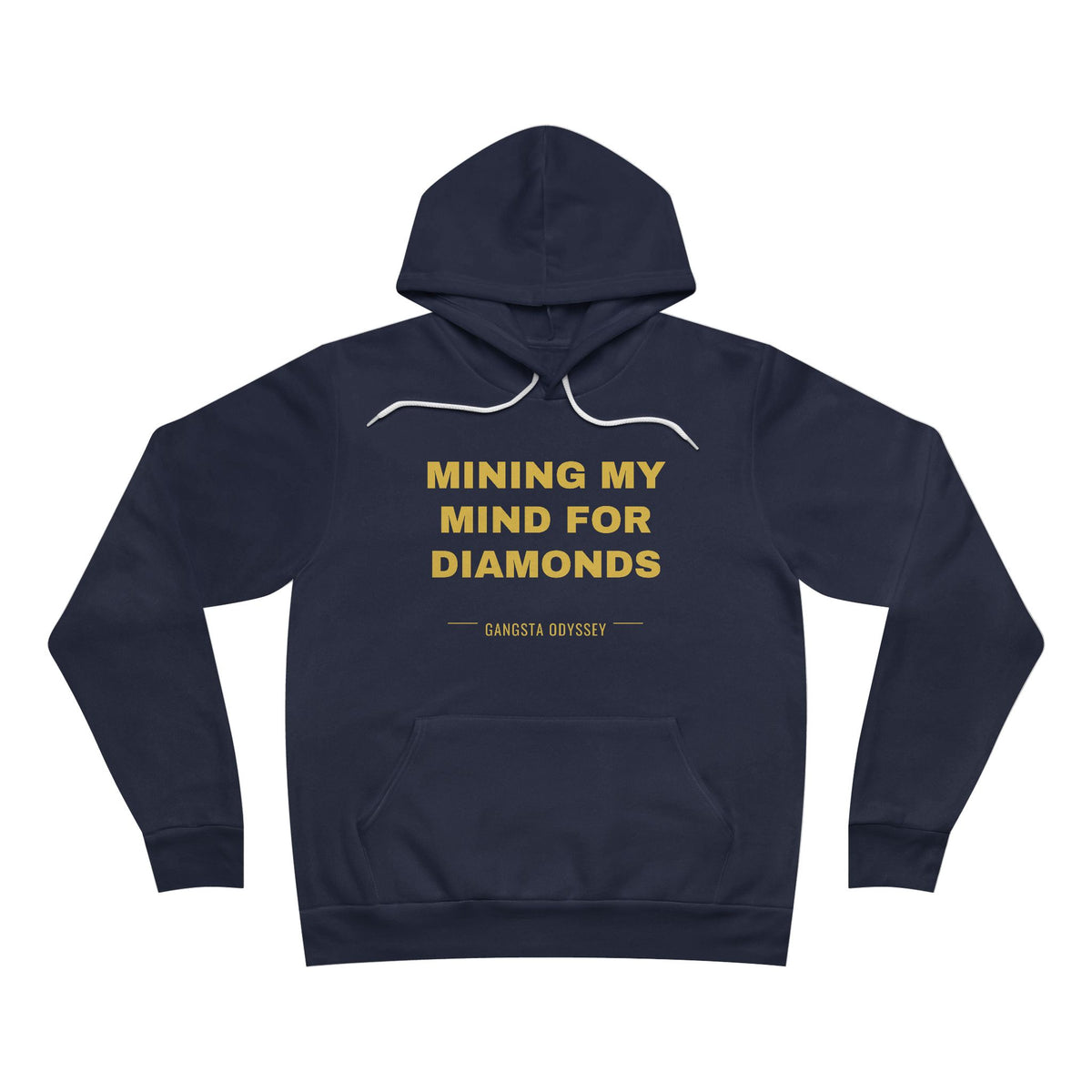 mining my mind for diamonds Hoodie - Gold on Navy