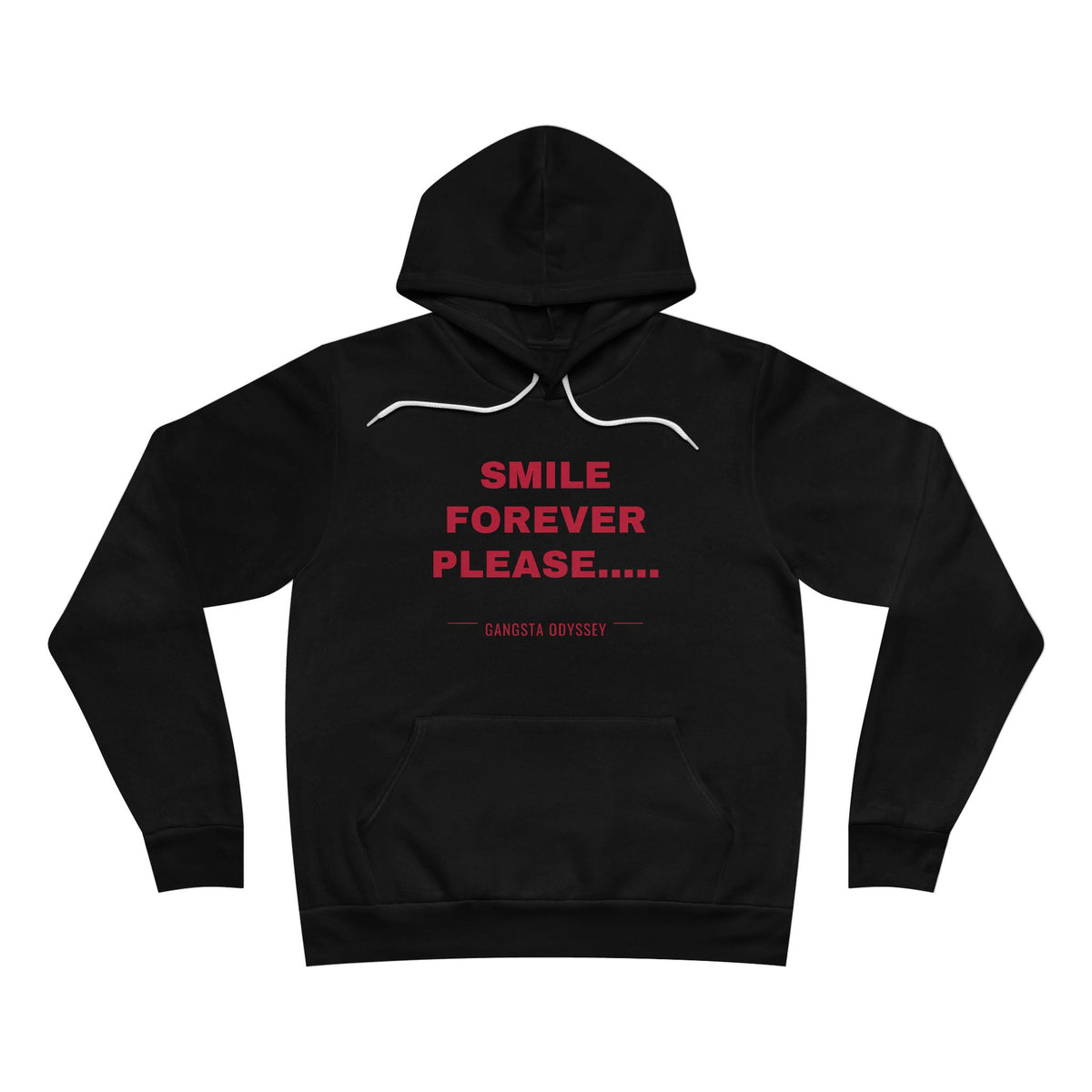 smile forever please..... Hoodie - Red on Black