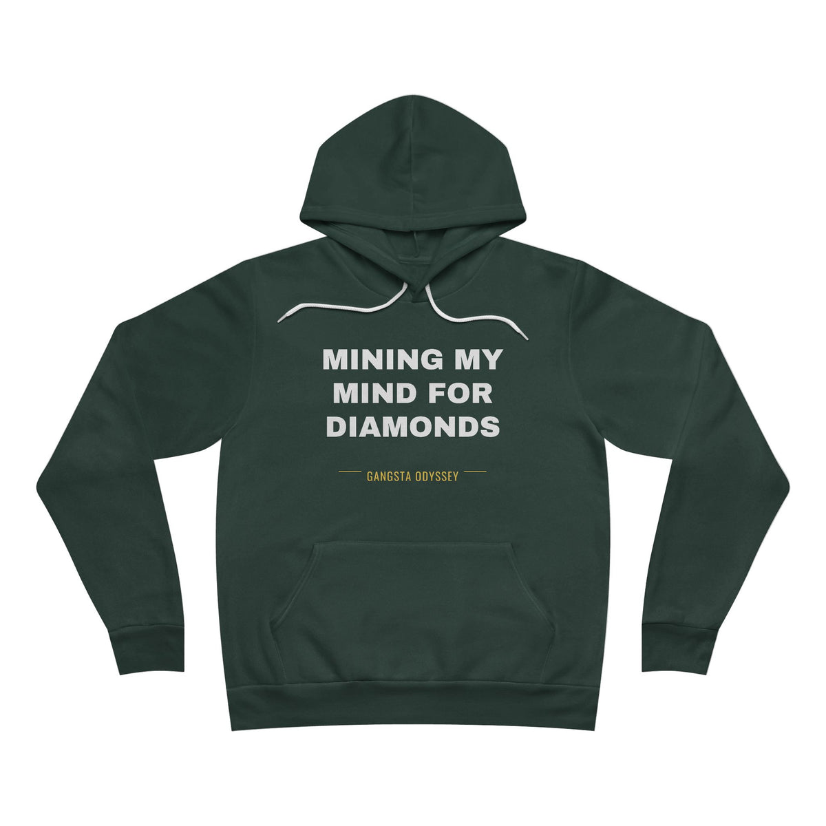mining my mind for diamonds Hoodie - White on Forest
