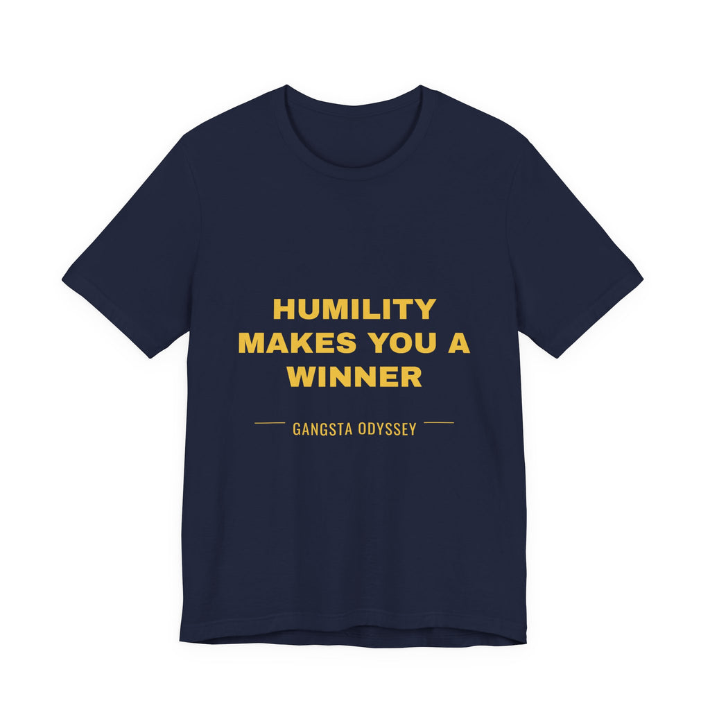 humility makes you a winner Tee - Gold on Navy