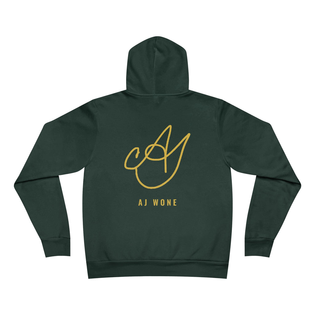 work is my fortune Hoodie - Gold on Forest