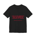 love is the ambience and you serve as a séance to trance Tee - Red on Black