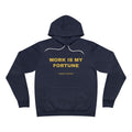 work is my fortune Hoodie - Gold on Navy