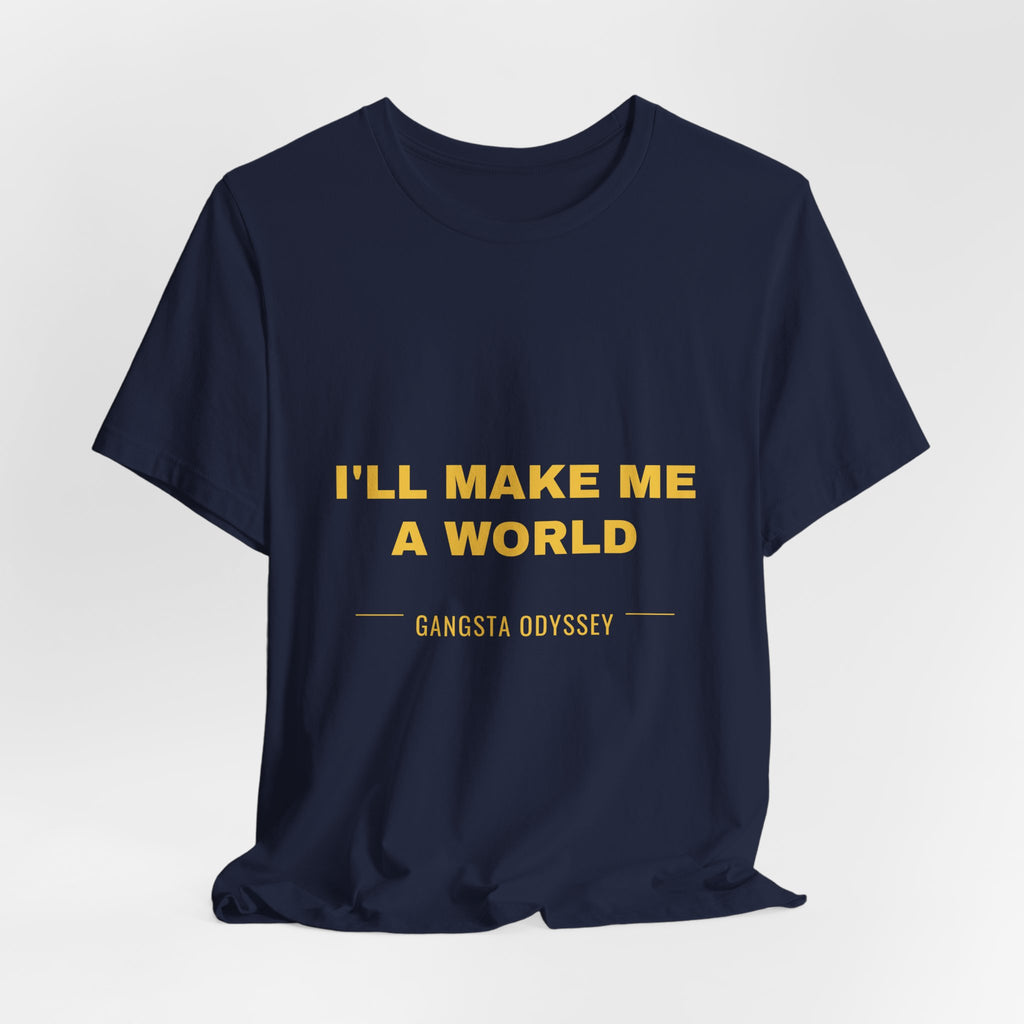 I'll Make Me A World Tee - Gold on Navy
