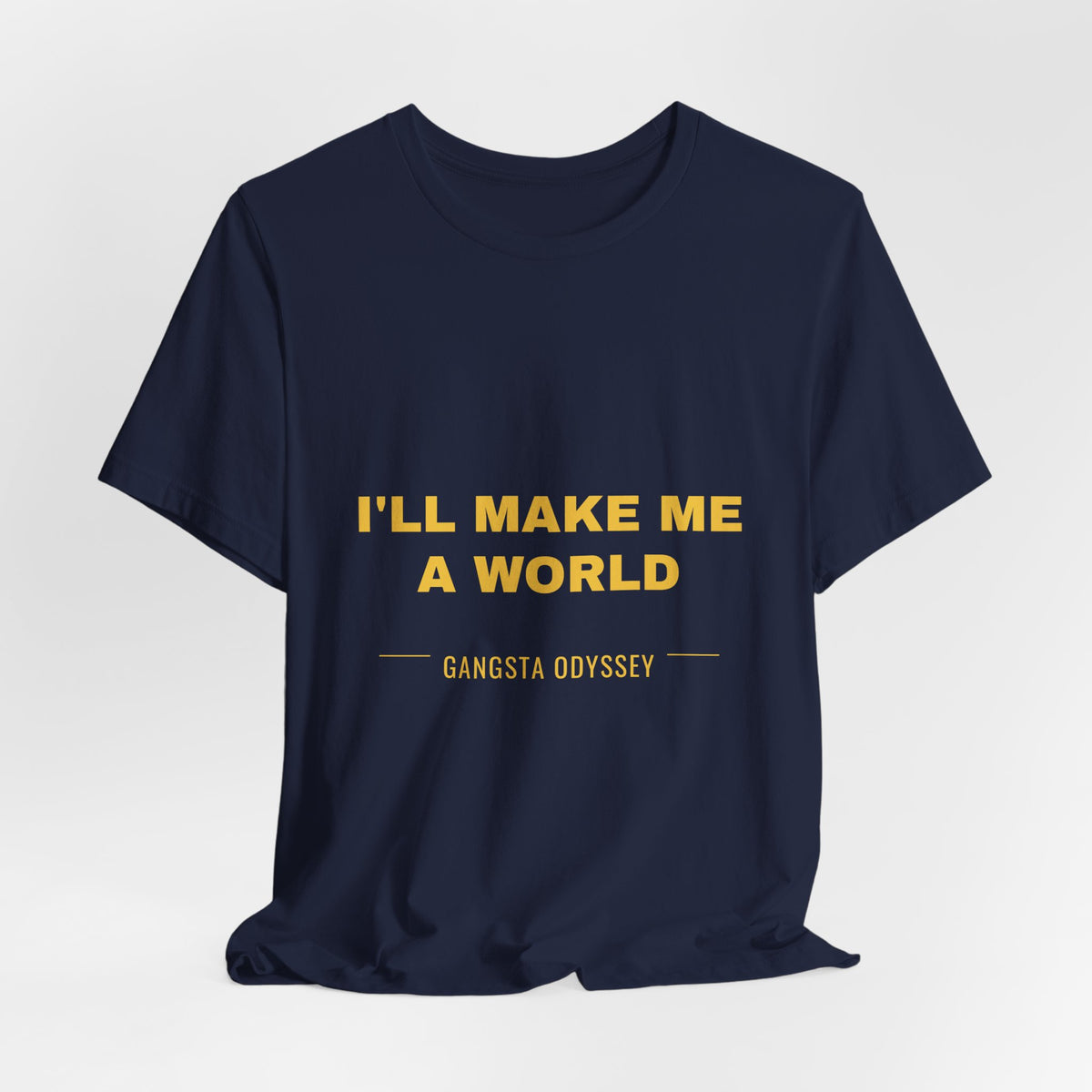 I'll Make Me A World Tee - Gold on Navy