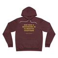 she was a bookmark in climactic chapters Hoodie - Gold on Burgundy