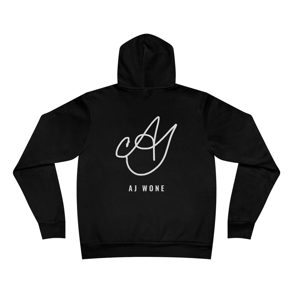 If you could hear the voice that whispers "love" instead of "war," Hoodie - White on Black