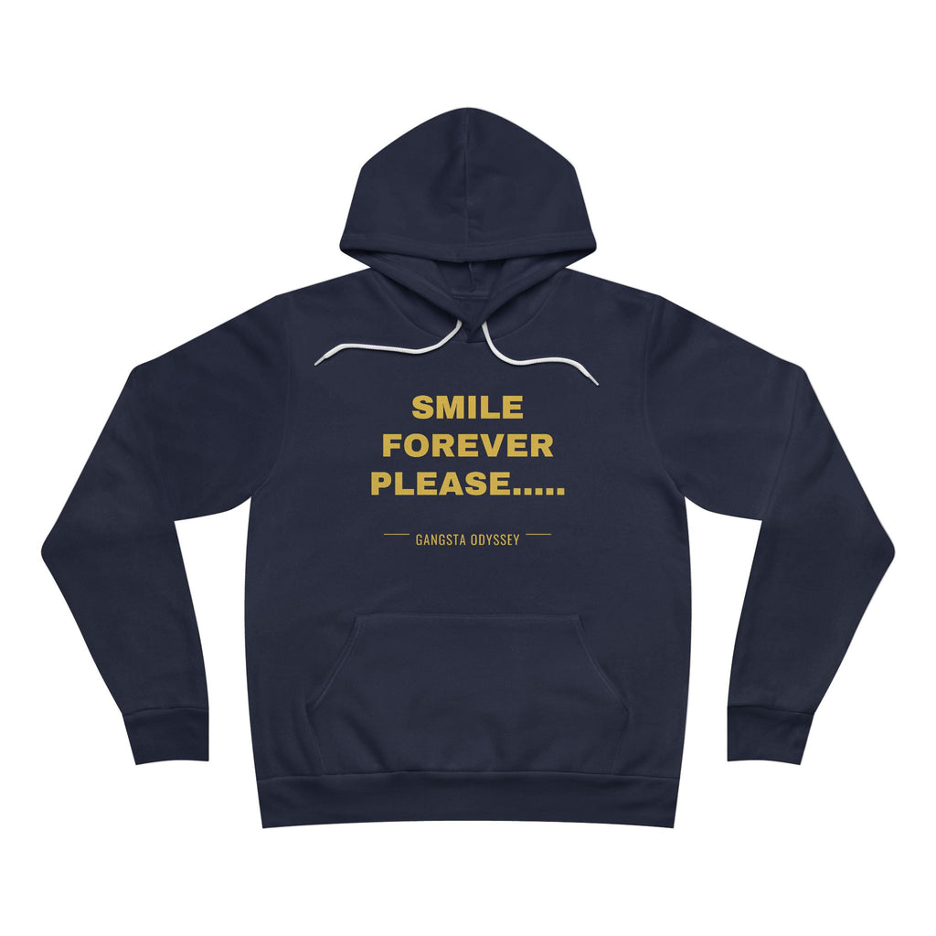 smile forever please..... Hoodie - Gold on Navy