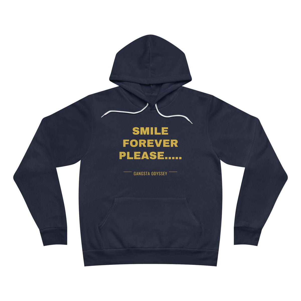 smile forever please..... Hoodie - Gold on Navy