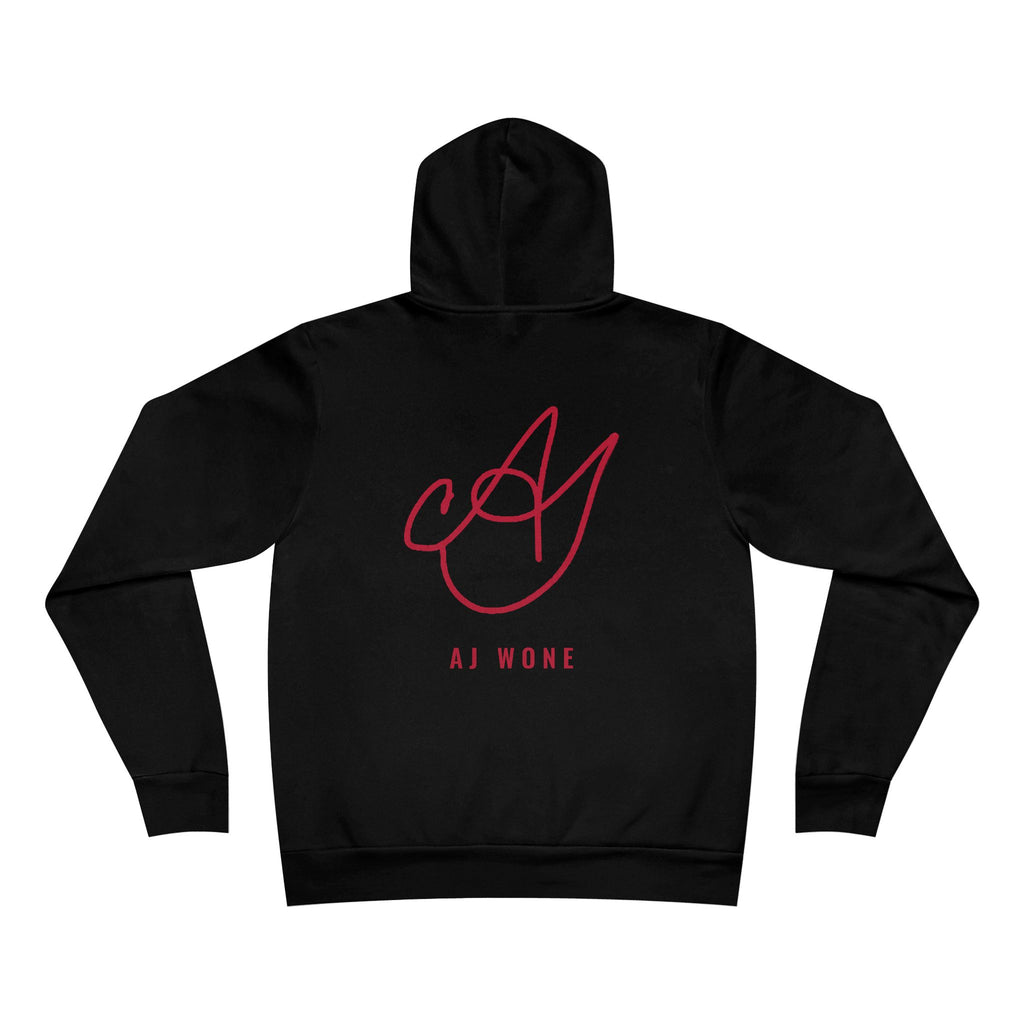 work is my fortune Hoodie - Red on Black