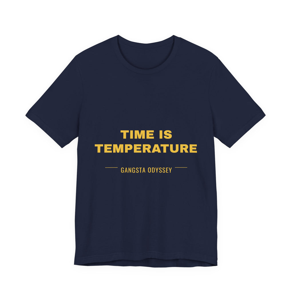 time is temperature Tee - Gold on Navy