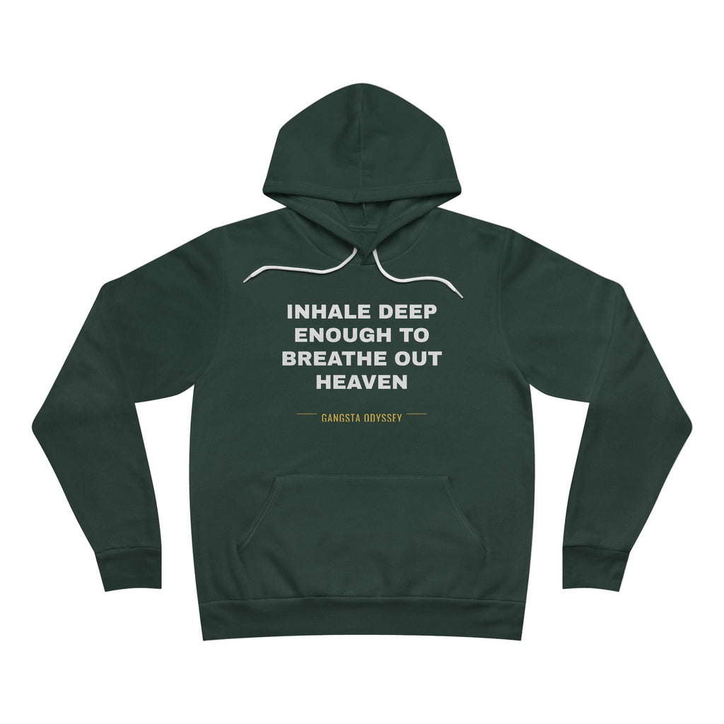 inhale deep enough to breathe out heaven Hoodie - White on Forest