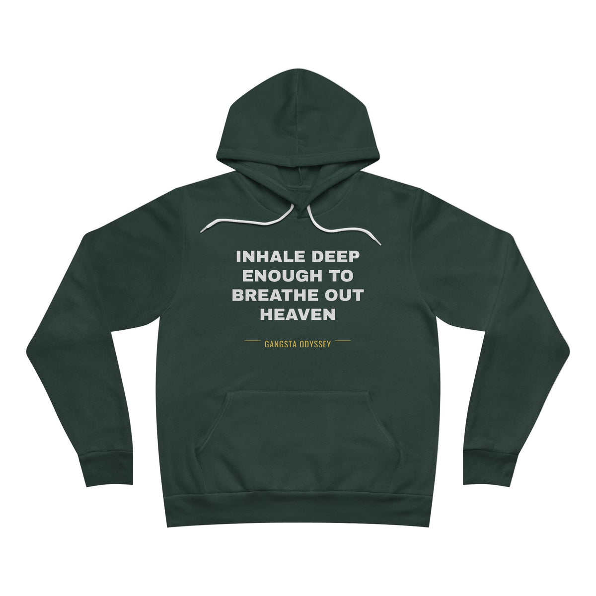 inhale deep enough to breathe out heaven Hoodie - White on Forest