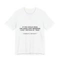 If you could hear the voice that whispers "love" instead of "war," Tee - Black on White