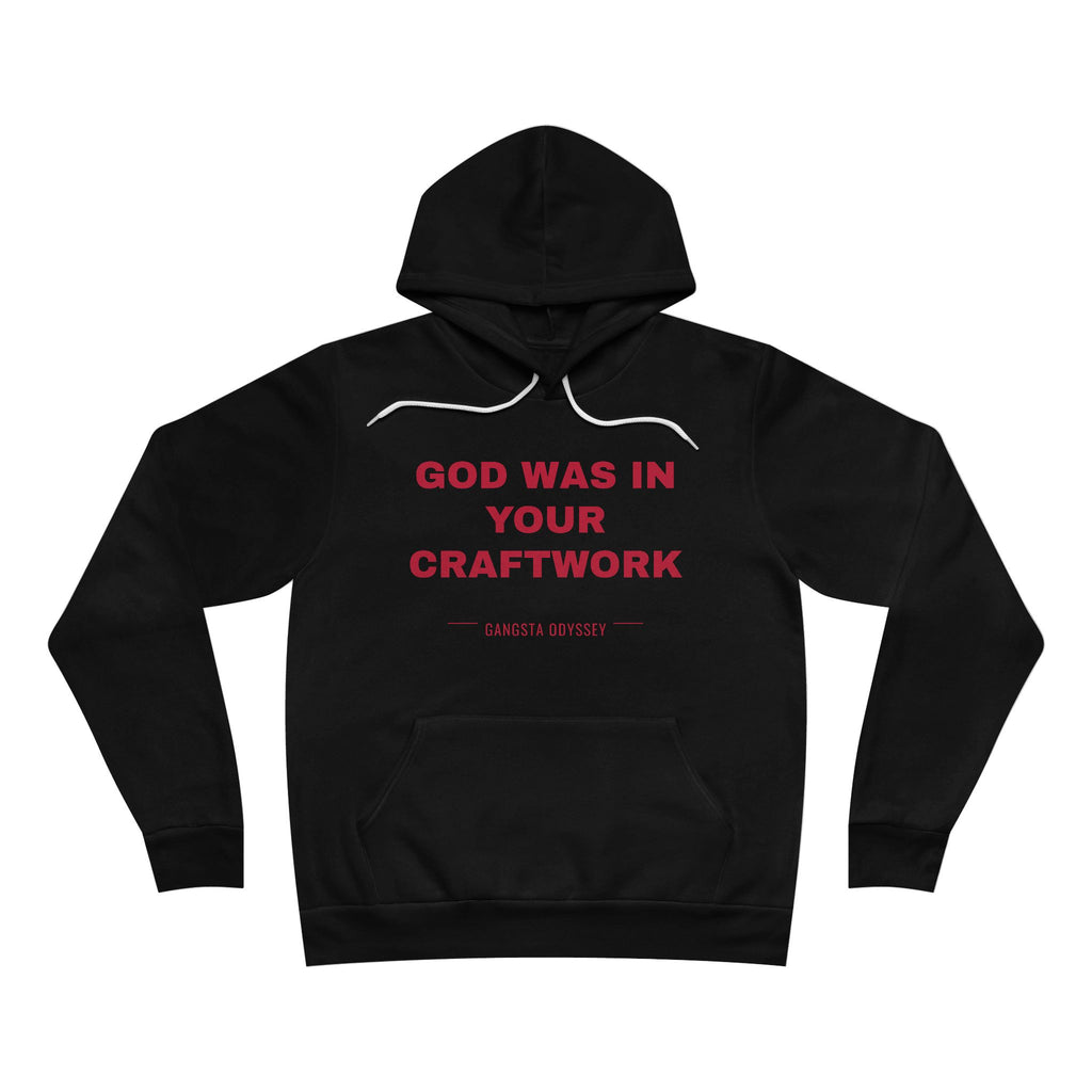 God was in your craftwork Hoodie - Red on Black