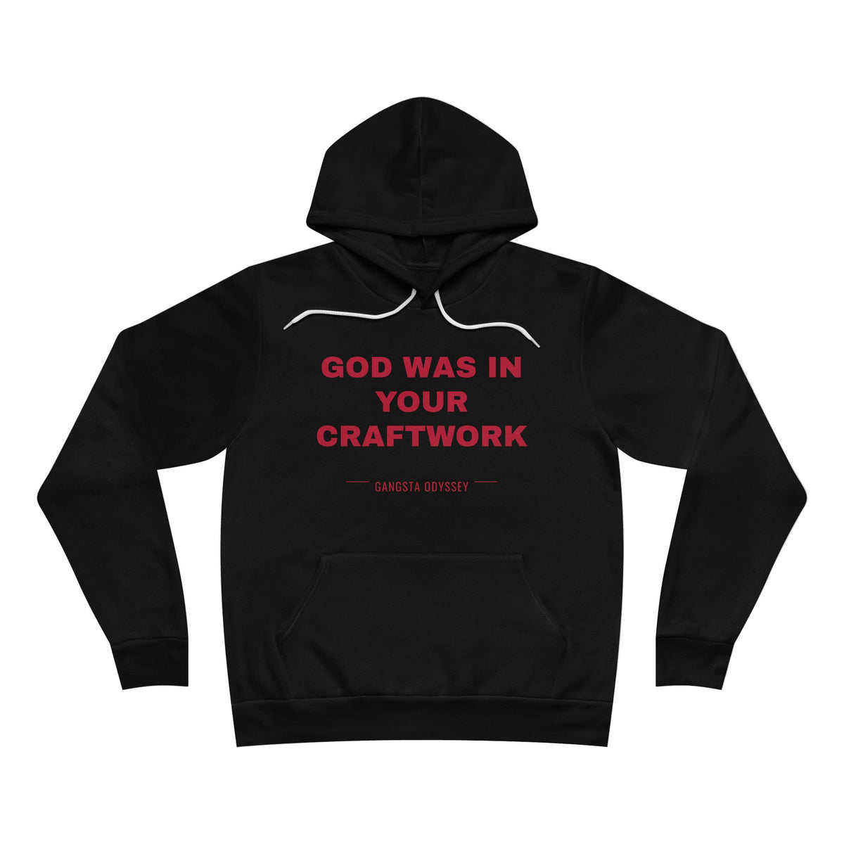 God was in your craftwork Hoodie - Red on Black
