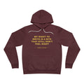 My right to write is a rite that still don't feel right Hoodie - Gold on Burgundy