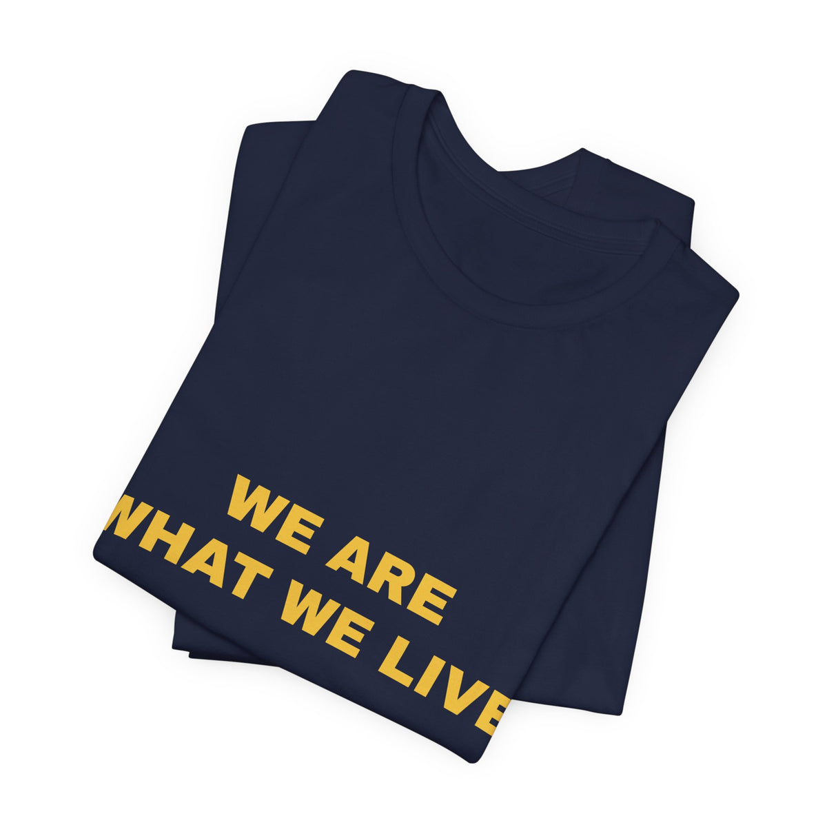we are what we live Tee - Gold on Navy
