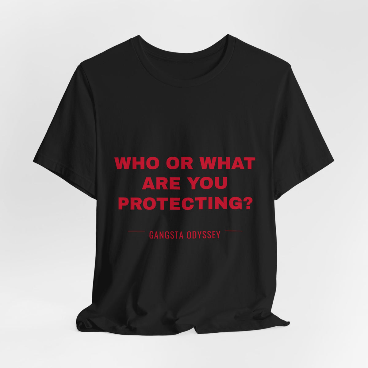 who or WHAT are you protecting? Tee - Red on Black